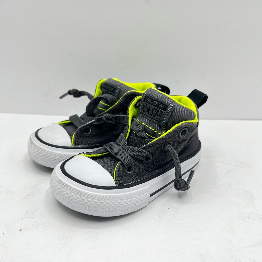 Chuck Taylor® Infant Size 4 Gray/Lime Green ShoesClassicBabyConverse Sneakers